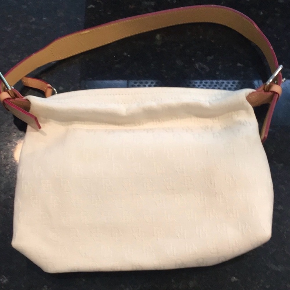 Dooney & Bourke White Mini Bag with Tan Strap